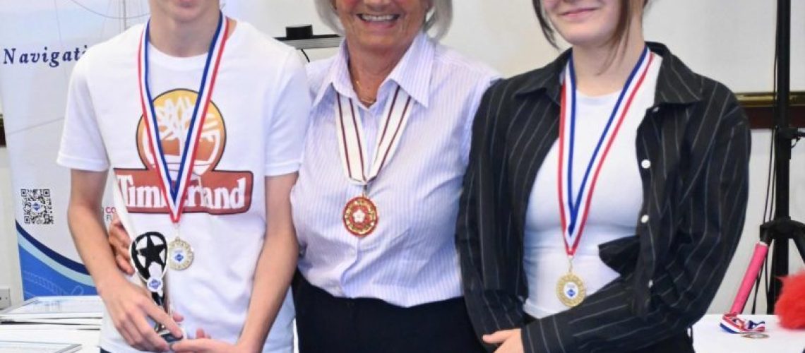 Pam Brown MAST Pamela Brown presents awards to Connor 'Chip' Harrison and Amelia Bell  as Top Trainee.