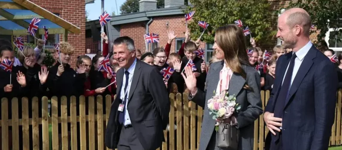 The Prince and Princess of Wales Visit Southport 23/09/2025. Southport, UK. The Prince and Princess of Wales during a visit to Farnborough Road Infant and Junior School, where Elsie Dot Stancombe was a pupil. The Prince and Princess will speak to teachers about how the school was impacted by the attack and the support the infant and associated junior school has given to pupils, staff and the local community. Picture by Andrew Parsons / Kensington Palace